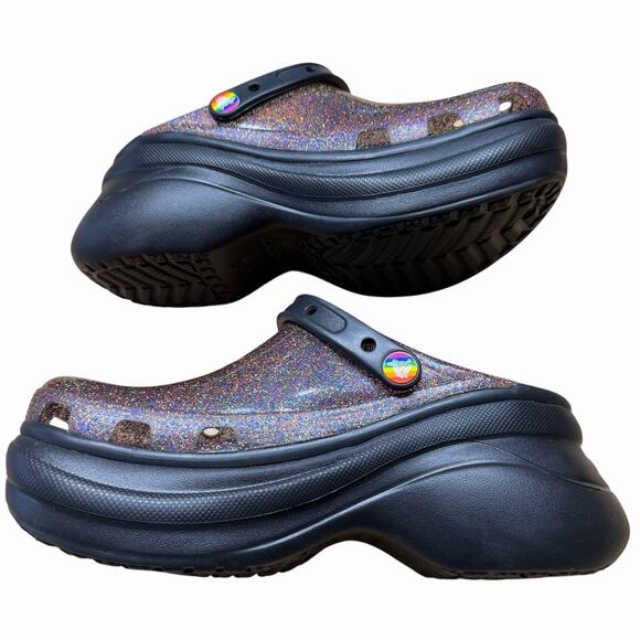 CROCS Women's Pride Bae Glitter Platform Sz 9 Purple Comfortable Comfort - Picture 6 of 7